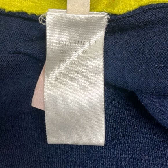 Nina Ricci Green Black Colorblock Knot Detail Wool Top Small Workwear Luxury - Picture 8 of 10